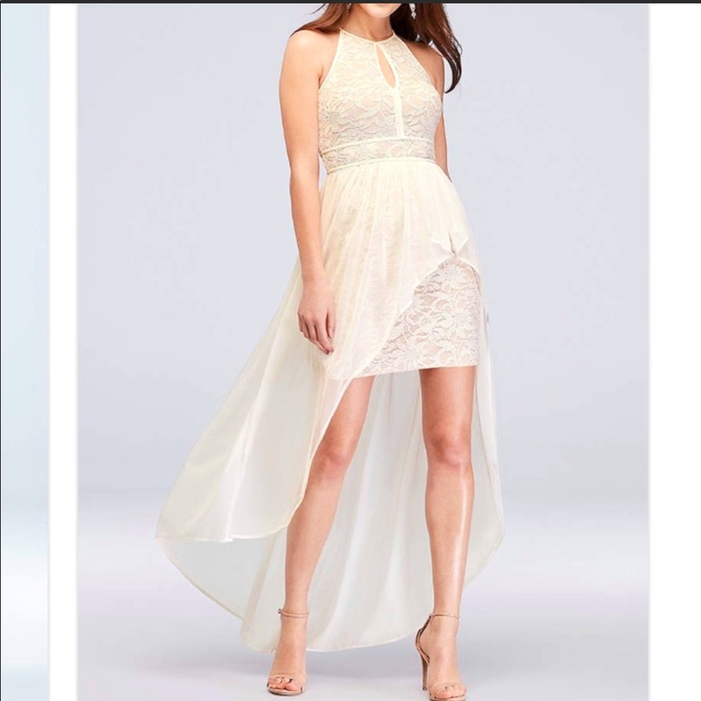 David’s Bridal White lace dress
